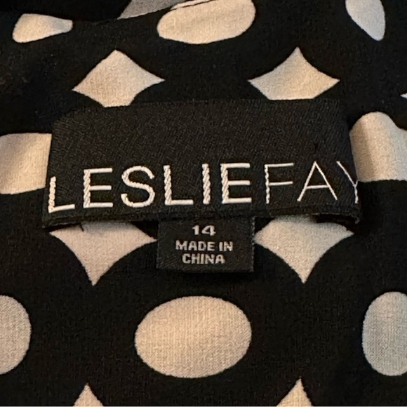 Leslie Fay‎ Black White Ruched Bodice Dress NWT Size 14 1F1A2124 - Picture 12 of 15